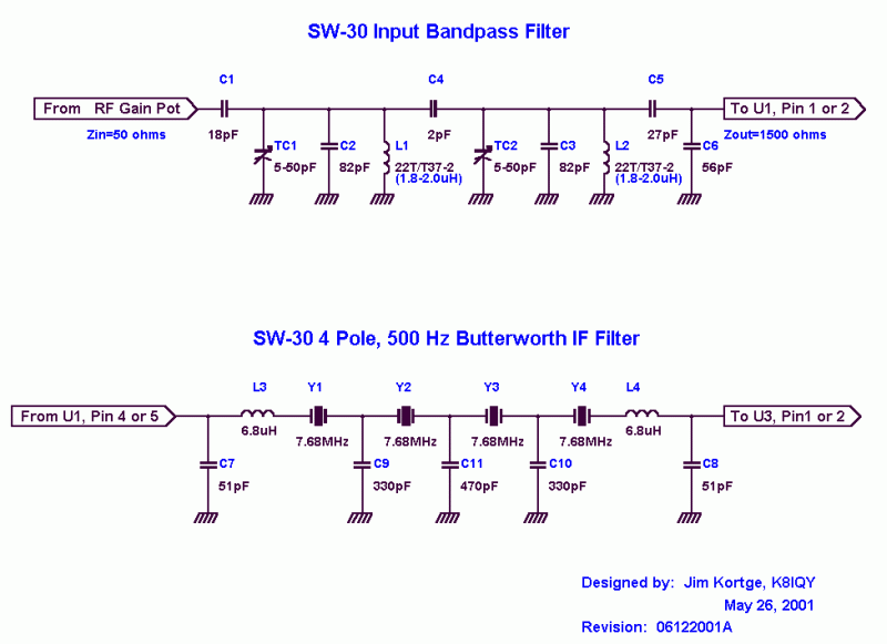 Alternate input and crystal filters